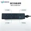 Enchufe Embebido de Escritorio, Regleta de Alimentación para Mesa de Conferencias, Regleta de Alimentación para Muebles de Isla de Gabinete, Enchufe de Tres Clavijas USB Estándar Nacional