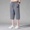 Fabricante Direto Calças Casuais Tendência Cintura Solta Versátil Regular Secagem Rápida Cropped Caimento Solto Casual Verão Calças Masculinas