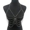 Zhuru Clothing Joias Transfronteiriças Europeias e Americanas Corrente de Peito Sexy para Boate Pingente de Estrela Vazada Corrente Corporal Hk0044