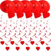 Venta Directa de Fábrica Colgante de Corazón Espiral Juego de 6 Piezas Decoración de Corazón con Lentejuelas Decoración de San Valentín Accesorios Decoración de Fiesta
