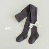 PW010 meia-calça infantil atacado laço doce meia-calça de menina cor sólida pastoral meias básicas infantis