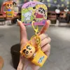 Juguete genuino de Crayon Shin-chan con tema de animales, de un solo botón, con sonido y luz, para aliviar el estrés, lindo y divertido, colgante de dibujos animados creativo
