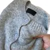 Cárdigan tejido de pelo de mapache gris para mujer, suéter engrosado para primavera y otoño, capa interior, estilo otoño e invierno, top de alta gama