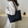 Bolso Rombo de Gran Capacidad para Mujer 2026 Nuevo Estilo Coreano Versátil Moda Bolso de Hombro Bolso de Mano para Compras Bolso Tote