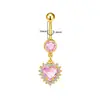 Gabe Moda Transfronteriza Europea y Americana Piercing Corazón de Zirconia Anillo para Ombligo Rosa Chica Piercing Diseño de Stud para Ombligo