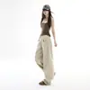 Jeans de Pierna Ancha Sencillos de Color Naranja Infantil Sólido para Mujer Sueltos Adelgazantes Ocultan Imperfecciones de Moda Versátiles Pantalones de Longitud Completa