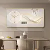 Pintura Decorativa Transfronteriza de Lujo Ligero para Restaurante Nuevo Reloj Electrónico Sala de Estar de Alta Gama Pared de Fondo para Restaurante Calendario Perpetuo Pintura Colgante
