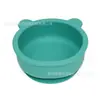Al por mayor En stock Tazón para bebé con forma de oso, Tazón de silicona de grado alimenticio con ventosa, No se vuelca fácilmente, Tazón para alimentar a bebés de 320 ml