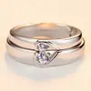 Regalos Japoneses y Coreanos Simples y Personalizados para el Día de San Valentín Chino, Anillos de Pareja, un Par de Anillos de Plata con Forma de Corazón de Boca Viva para Hombre y Mujer