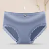 Bragas de Cintura Media con Ribete de Encaje para Mujer, Entrepierna de Algodón Puro, Jacquard Transpirable, Estilo Juvenil, Ropa Interior Cómoda sin Costuras