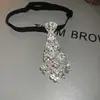 Collar con Borla para Corbata Incrustada de Diamantes Transfronterizo Europeo y Americano, Cadena para Clavícula con Diseño Creativo de Nicho, Cadena de Suéter de Lujo Ligero de Gama Alta para Mujer