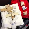 Pingente de mochila de gato fofo japonês, boneca de pelúcia adorável de desenho animado, acessório de bolsa, novo com Velcro