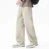 Pantalones Casuales de Lyocell con Tacto Frío, Corte Holgado, Puño Elástico, Pierna Recta para Hombre, Pantalones Versátiles de Moda, Pantalones de Lyocell para Hombre