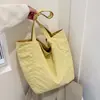 Bolsa de lona estilo perezoso para mujer 2026 nueva moda gran capacidad bolsa para ir al trabajo doble cara un hombro bolsa de compras