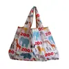 En Stock Bolso de Almacenamiento de Tela Oxford Encriptada Ecológico Portátil Plegable Bolsa de Compras para Supermercado Bolso Tote para Mujer Bolso de Mano para Regalo