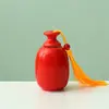 Bote de té cerámico vintage, pequeño frasco sellado para polvo de hierbas de azafrán, botella cerámica de baya de goji para medicina tradicional china