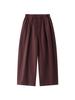 Louvre Otoño Nuevo Estilo Japonés de Moda Pantalones Casuales de Pierna Ancha con Cordón y Cintura Elástica Silueta Holgada Pantalones Largos Casuales para Mujer
