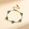 Pulsera Cruzada Sencilla de Cuatro Hojas Doble Cara 18K No se Desvanece Joyería de Moda Versátil para Mujer Pulsera de Trébol de la Suerte Venta al por Mayor