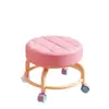 Banqueta Dopamine Pequena com Rodas para Uso Doméstico, Banqueta Baixa Móvel com Rodízios, Banqueta Redonda Pequena, Banqueta para Sentar com Rodas Universais