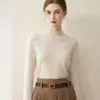 Novo suéter 100% cashmere outono e inverno, gola alta, pulôver para mulheres, solto e versátil, malha quente