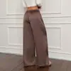 Pantalones de pierna ancha de satén de alta cintura adelgazantes holgados casuales para el trabajo, de estilo europeo y americano, para el verano y otoño de 2026