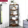 Gabinete de Esquina Estante de Esquina para Pared Integrado Contra la Pared Sala de Estar Cocina Dormitorio Estante Triangular Multifuncional para Almacenamiento