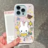 Funda de teléfono colorida del conejo Miffy adecuada para iPhone 16 Pro Max, Apple 17 Pro, estilo coreano 15, linda y a prueba de golpes 14