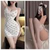 Lingerie Sexy Casal Diversão Lingerie Feminina Estilo Abstinência Pijama Curto Sexy Camisola Floral Robe 313