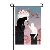 Bandera de Jardín Nueva para el Día de San Valentín Transfronteriza Decoración de Patio Bandera Colgante de Rosa Roja Impresión a Doble Cara Se Puede Diseñar Según la Imagen