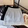 150 Falda Corta de Encaje Petite, Color Sólido, Versátil, Moderna, Nueva Tendencia Nicho, Falda Corta Casual de Corte A, Ajustada al Cuerpo, para Mujer, Verano
