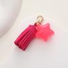 Nueva Moda Color Caramelo Estrella de Cinco Puntas Llavero Colgante Borla de Terciopelo Coreano Colgante para Carcasa de Teléfono Móvil Pequeño Regalo