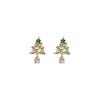 Brincos de zircão de árvore de Natal para mulheres outono e inverno requintados brincos de alta qualidade 2024 novo design exclusivo acessórios de orelha de luxo leve