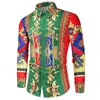 Camisa Masculina de Manga Longa Simples Transfronteiriça Camisa Havaiana Primavera e Outono Top com Estampa Digital 3D