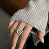 Anillo Popular Nuevo de Estilo Coreano Personalizado Multicapa para Mujer, Moda Retro Cadena Hebilla Ot Anillo Abierto Anillo para Dedo Índice