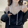 Collar de Perlas de Múltiples Capas, Lujo Accesible de Nicho, Cadena Larga de Suéter de Gama Alta, Accesorios de Ropa Simples, Modernos y Exquisitos