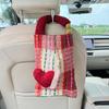 Caja de pañuelos para coche creativa, caja de papel tejida con bonito diseño de amor en jacquard, bolsa colgante para pañuelos de coche, caja de papel para coche