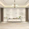 Novo papel de parede de paisagem Zen chinesa para TV, parede de fundo de sofá, papel de parede para sala de estar, tecido de parede para cinema e televisão, mural para quarto