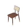 Silla de Comedor de Ratán Arte de Hierro Nórdico Silla de Uso Doméstico con Respaldo Suave Silla de Ocio para Restaurante Cafetería Muebles Tejido de Lujo Ligero