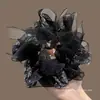 Elástico de Cabelo de Renda Estilo Coreano para Rabo de Cavalo, Scrunchie Grande, Elástico para Coque, Acessório de Cabelo de Luxo para Meninas
