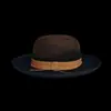 Moda transfronteriza estilo desgastado sombrero de lana pura sombrero vintage de fieltro de lana copa ovalada sombrero de lana decorativo con cinta