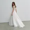 Vestido de Noiva Elegante e Simples Sem Alças com Gola Removível, Vestido de Noiva Leve Estiloso para Ensaio de Viagem da Noiva, Vestido Principal Estilo Floresta para Casamento no Gramado