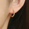 Pendientes de aro caliente transfronterizos, anillo para mujer, cuentas, broche de oreja, chapado en cobre, oro de 18 quilates, pendientes de aro de moda de alta calidad