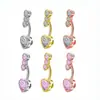 Comercio Electrónico Transfronterizo Europeo y Americano Estilo Punk Anillo para Ombligo con Forma de Corazón Moda Piercing Corporal Botón del Ombligo Clavo del Ombligo Joyería Venta al por Mayor
