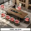 Nueva Mesa de Té de Pizarra con Veta de Madera Estilo Chino 2025 Nueva Elegante Mesa de Té de Oficina Totalmente Automática Integrada con Tetera de Agua