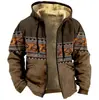 Chaqueta de Algodón Retro Europea y Americana para Hombre con Forro de Polar Engrosada Chaqueta de Algodón de Invierno con Cremallera y Capucha Chaqueta de Algodón Invierno