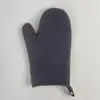 Luvas Personalizadas Resistentes ao Calor para Micro-ondas em Tecido Crepe de Algodão Cinza Escuro, Luvas Anti-Queimadura de Alta Temperatura para Churrasco com Padrão de Logo Personalizado