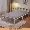 Cama plegable cama individual adulto simple 1.2 metros hogar cama pequeña 1.5 metros doble cama engrosada dormitorio tablero duro cama de arte en hierro