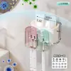 Estante Organizador para Cepillos de Dientes Estante de Pared para Baño Estante para Pasta de Dientes Vaso para Enjuague Bucal Soporte para Cepillos de Dientes sin Taladro Montado en Pared