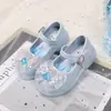Zapatos de Princesa con Lazo para Niñas Estilo Primavera/Otoño 2026 Zapatos Planos de Cristal con Suela Suave Estilosos para Niñas Pequeñas con Luces Zapatos de Cuero para Niños