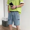 Shorts Casuais para Homens e Mulheres, Soltos, Verão, Roupa Externa, Modernos, Rasgados, Jeans, Calças Capri, Marca da Moda, Instagram, Finos, Versáteis, 5 Pontos, Algodão